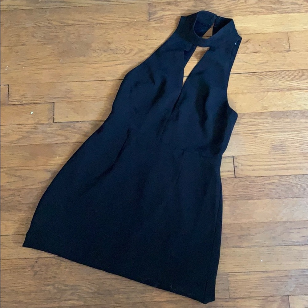 Black express semi formal halter top dress